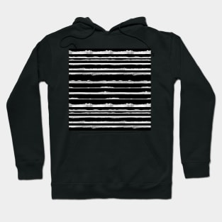 Black an White Watercolor Stripes Hoodie